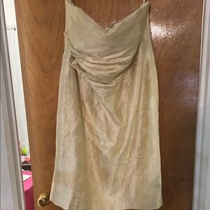 Montage by Mon Cheri Strapless Ivory Cowl Neck Dress